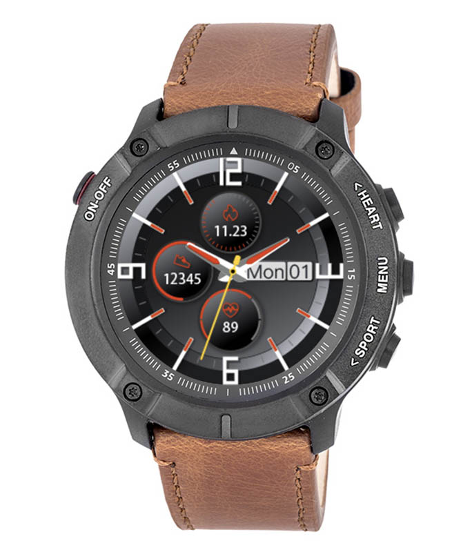 Ρολόι Χειρός 3GUYS 3GW3502 Smartwatch Brown Leather Strap 3GUYS
